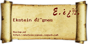 Ekstein Ágnes névjegykártya